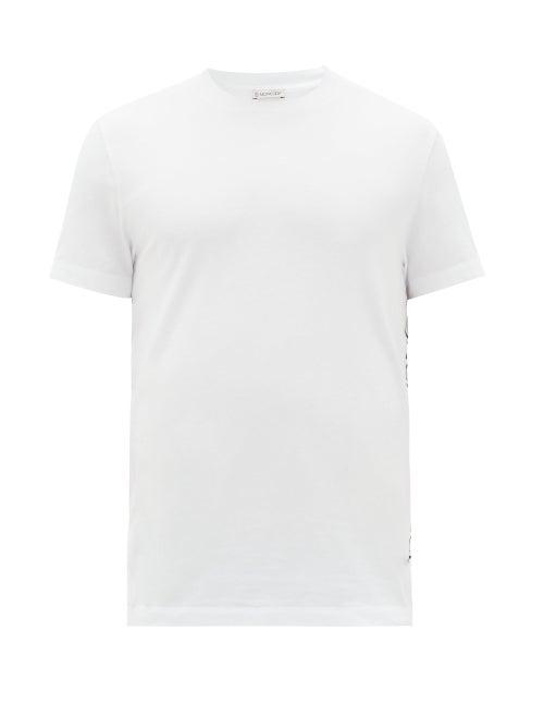 Matchesfashion.com Moncler - Logo-embroidered Cotton T-shirt - Mens - White