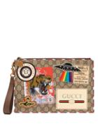 Matchesfashion.com Gucci - Gg Supreme Patch Coated Canvas Pouch - Mens - Brown Multi