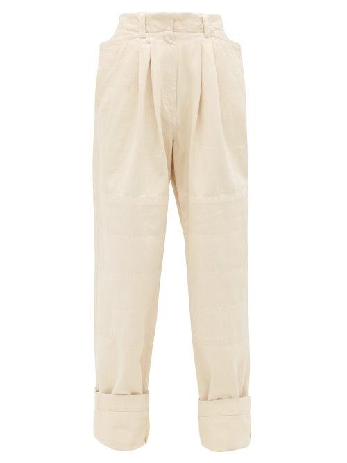 Matchesfashion.com Lemaire - Garment-dyed Straight-leg Jeans - Womens - Ivory