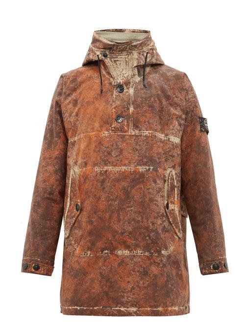 Matchesfashion.com Stone Island - Paintball Cotton Blend Parka - Mens - Dark Brown
