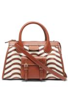 Chlo - Edith Leather-trim Striped Canvas Bag - Womens - Cream Stripe
