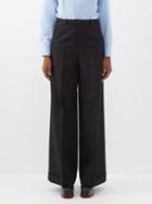 Gucci - Wide-leg Wool-twill Trousers - Womens - Black