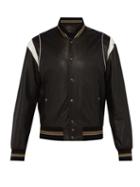 Matchesfashion.com Givenchy - Logo Leather Bomber Jacket - Mens - Black
