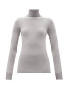 Ladies Rtw Wardrobe. Nyc - Release 05 Roll-neck Ribbed Merino-wool Sweater - Womens - Grey