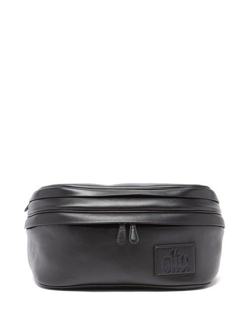 Altu - Logo Patch Leather Belt Bag - Womens - Black