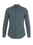 Giorgio Armani Single-cuff Flannel-cotton Shirt