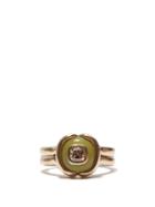 Matchesfashion.com Fernando Jorge - Cushion Diamond, Serpentine & 18kt Beige-gold Ring - Mens - Beige Gold