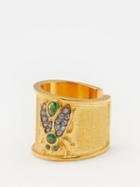 Begm Khan - Mosquito 24kt Gold-plated Ear Cuff - Womens - Green Multi