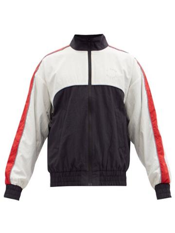 7 Days Active - Mountain Half Zip Nylon Track Jacket - Mens - Black White