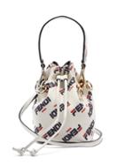 Matchesfashion.com Fendi - Mania Mon Tresor Mini Leather Bucket Bag - Womens - White Multi