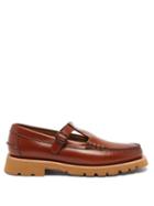 Hereu - Alber Sport T-bar Leather Loafers - Mens - Tan