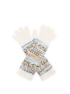 Matchesfashion.com Missoni - Logo Knitted Wool Blend Gloves - Womens - White