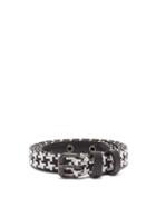 Matchesfashion.com Haider Ackermann - Houndstooth Leather Belt - Womens - Black White