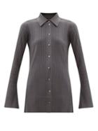 Matchesfashion.com Joseph - Beth Rib-knitted Shirt - Womens - Dark Grey