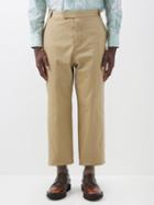 Thom Browne - Cotton-twill Straight-leg Trousers - Mens - Beige