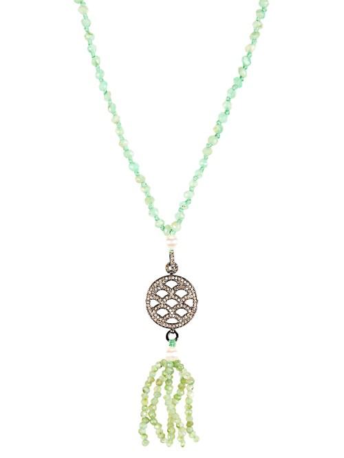 Jade Jagger Diamond, Chrysoprase & Silver Necklace
