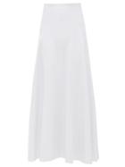 Matchesfashion.com Norma Kamali - Grace Raw-seam Flared Midi Skirt - Womens - White