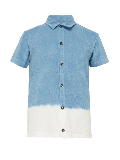 Matchesfashion.com Howlin' - Light Flight Hand Dyed Terry Polo Shirt - Mens - Blue