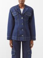 Ganni - Structured Denim Jacket - Womens - Dark Denim