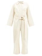 B Sides - Clement Belted Denim Jumpsuit - Womens - Ivory