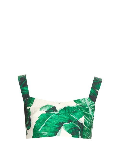 Dolce & Gabbana Banana Leaf-print Cropped Top