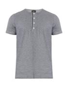 Helbers Striped Cotton Henley T-shirt