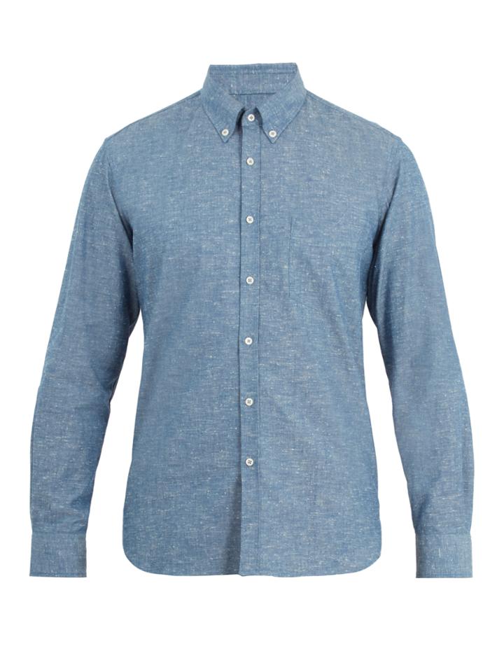 De Bonne Facture Button-down Collar Cotton-slub Shirt
