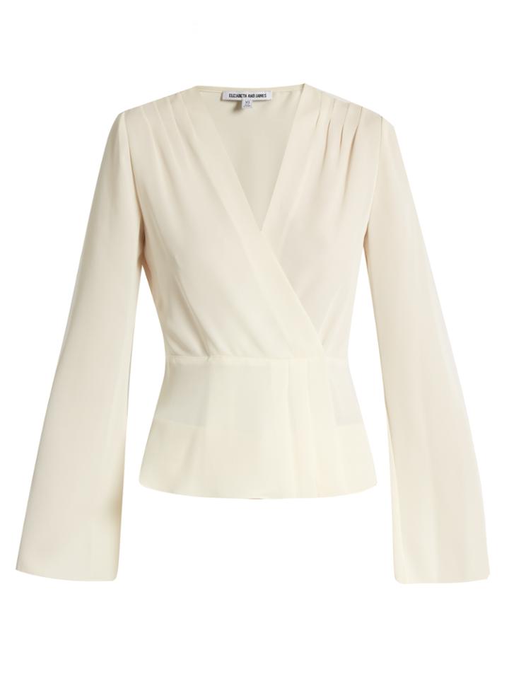Elizabeth And James Layla Bell-sleeved Wrap Blouse