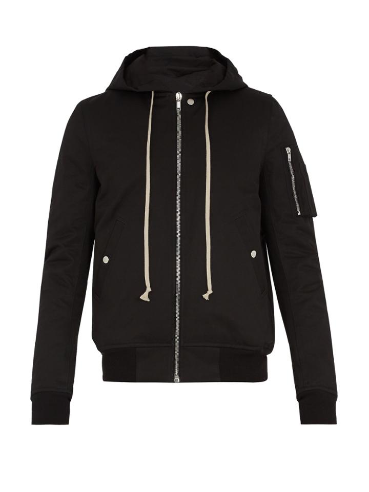 Rick Owens Hooded Cotton Bomber Jacket