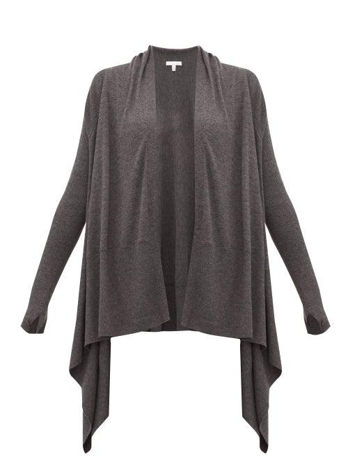 Matchesfashion.com Skin - Mineta Waterfall Hem Wool Blend Cardigan - Womens - Dark Grey