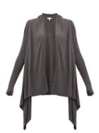 Matchesfashion.com Skin - Mineta Waterfall Hem Wool Blend Cardigan - Womens - Dark Grey