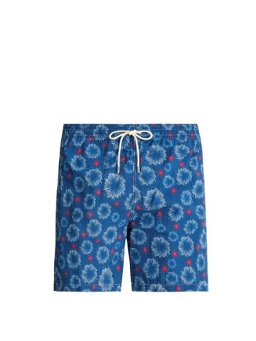 Matchesfashion.com Le Sirenuse, Positano - Starfish Print Swim Shorts - Mens - Blue