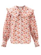 Matchesfashion.com Sea - Leslie Peter Pan-collar Cotton-poplin Blouse - Womens - Pink