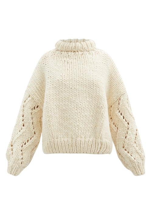 Matchesfashion.com Mr Mittens - Roll-neck Balloon-sleeve Wool Sweater - Womens - Ivory