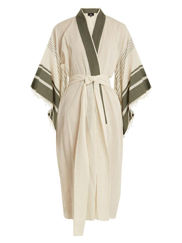 Su Kiba Waist-tie Cotton-blend Kaftan