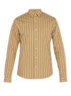 Matchesfashion.com Ami - Oversized Striped Cotton Poplin Shirt - Mens - Light Brown