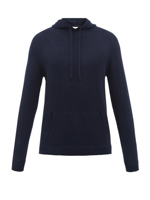 Allude - Hooded Wool-blend Sweatshirt - Mens - Navy
