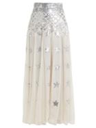 Matchesfashion.com Temperley London - Starlet Sequinned Georgette Skirt - Womens - Light Pink