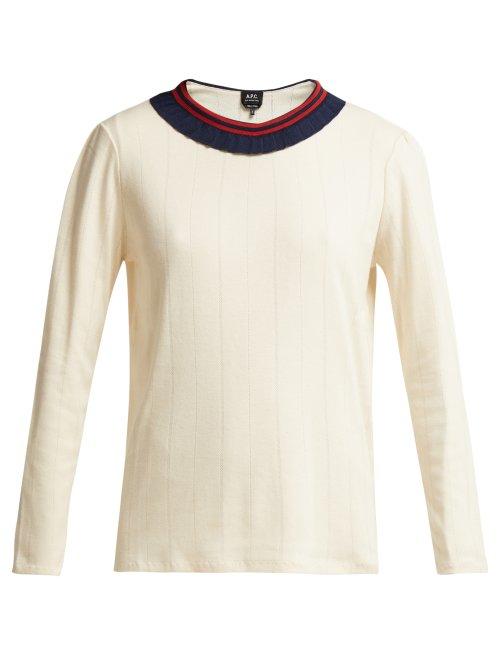Matchesfashion.com A.p.c. - Colombe Frill Knit Sweater - Womens - Cream