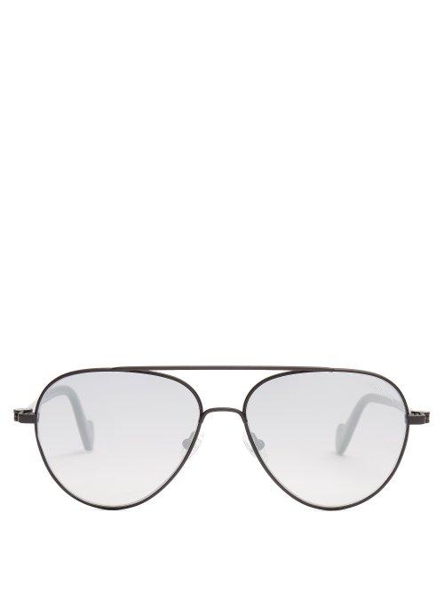Matchesfashion.com Moncler - Aviator Metal Sunglasses - Mens - Black