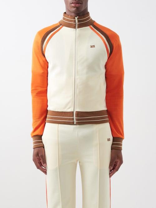 Wales Bonner - Percussion Recycled-jersey Track Jacket - Mens - Orange Multi