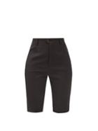 Saint Laurent - Wool Grain-de-poudre Bermuda Shorts - Womens - Black