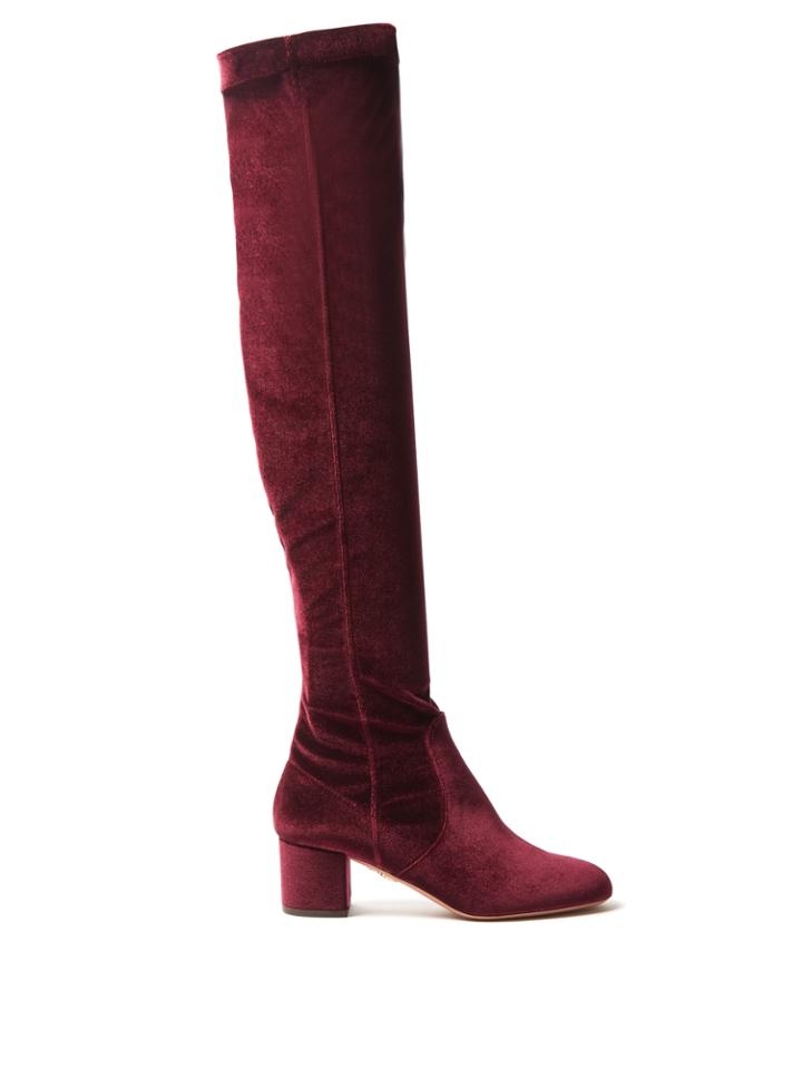 Aquazzura Essence Velvet Over-the-knee Boots
