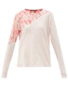 Matchesfashion.com Proenza Schouler - Tie-dyed Cotton-jersey Long-sleeved T-shirt - Womens - Pink