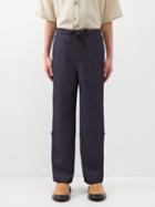 Loewe - Drawstring Wool Trousers - Mens - Denim