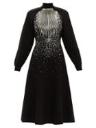 Matchesfashion.com Givenchy - Sequin Embellished Wool Blend Midi Dress - Womens - Black Multi