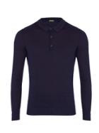 Bottega Veneta Long-sleeved Cotton-blend Polo Shirt