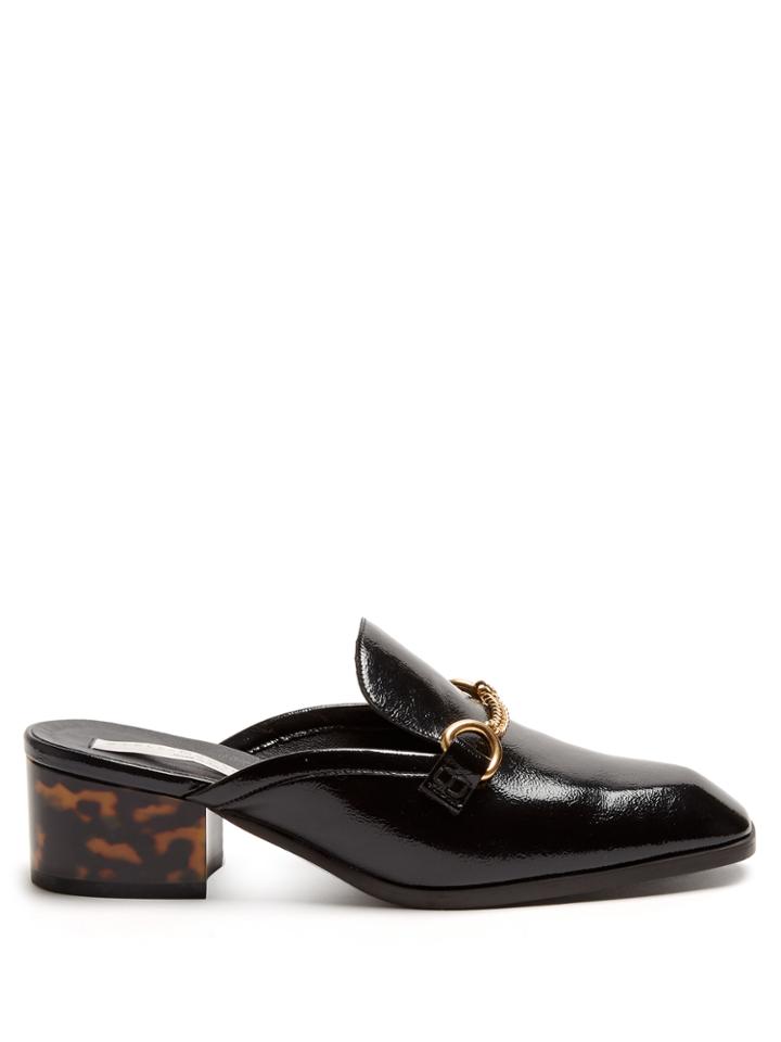 Stella Mccartney Block-heel Faux-leather Backless Loafers