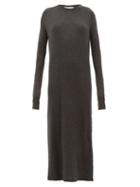 Matchesfashion.com Raey - Crew Neck Ribbed Cashmere Dress - Womens - Charcoal