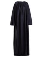 The Row Nancy Ruched-neck Silk-charmeuse Dress